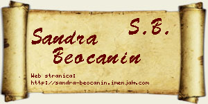Sandra Beočanin vizit kartica